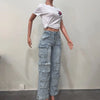Patchwork Multi-Pocket Denim Pants | MzStar Fashion | view 5