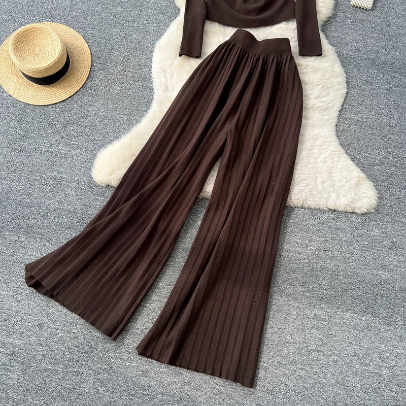 Ruffle Knit Top & Pants Set | MzStar Fashion | view 6