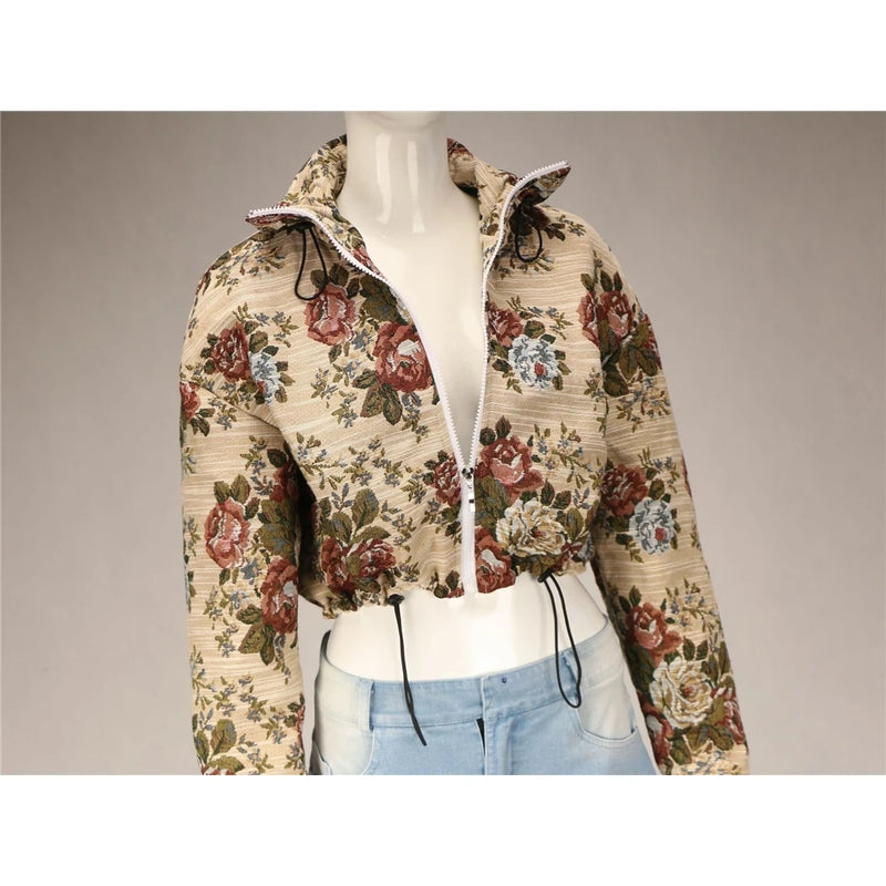 Floral Crop Jacket & Jeans Set | MzStar Fashion | view 4