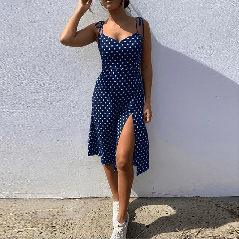 Polka Dot Pleated Sundress | MzStar Fashion | view 4