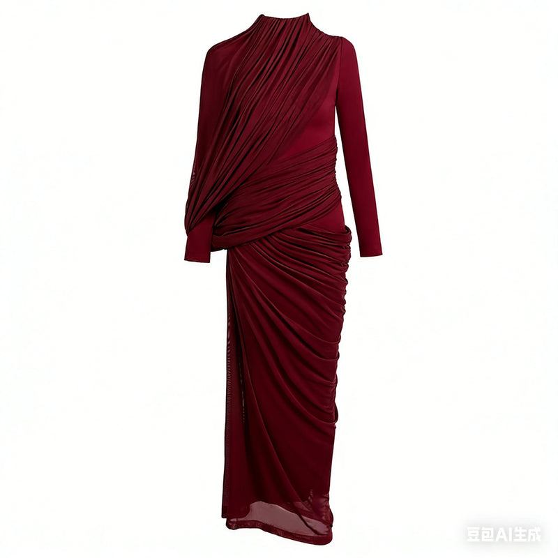Modest Ruffle Knit Maxi Dress | MzStar Fashion | view 6