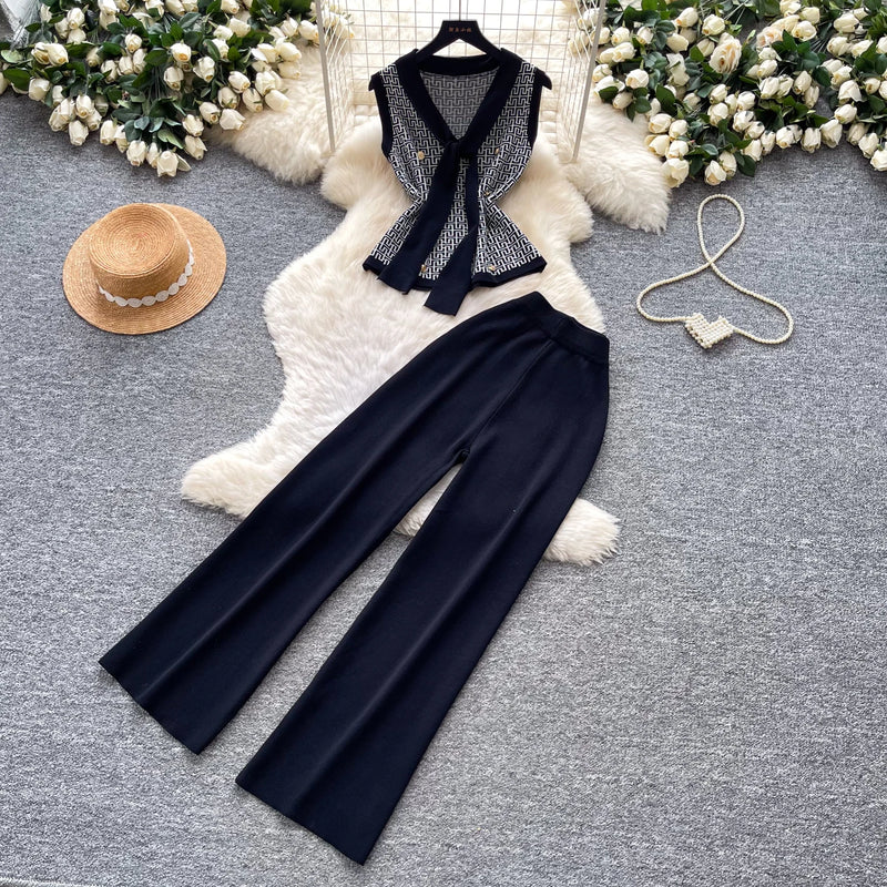 V-Neck Slim Two-Piece Set | MzStar Fashion | view 7