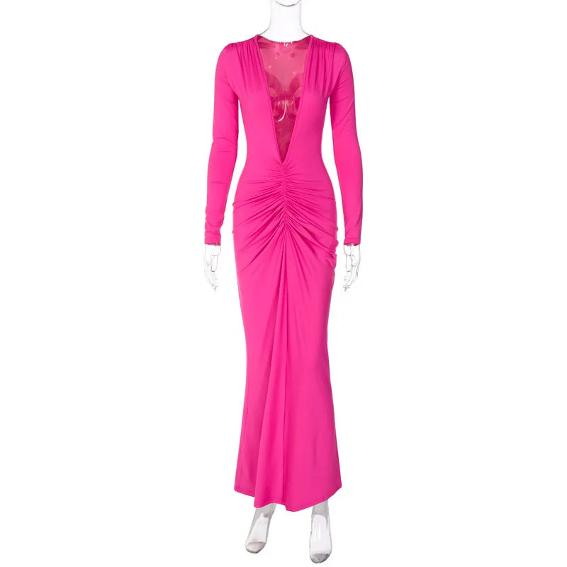Ruched Backless Slip Maxi Dress | MzStar Fashion | view 5