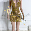 Orange Crystal Halter Mini Dress | MzStar Fashion | view 5