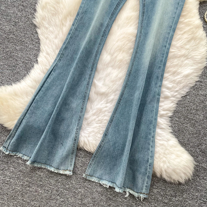 Vintage Print High-Waist Jeans | MzStar Fashion | view 3