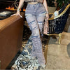Rhinestone Tassel Multi-Pocket Jeans | MzStar Fashion | view 2