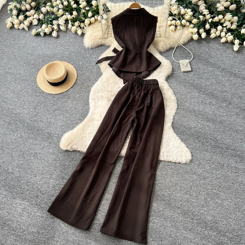 Sleeveless Knit Top & Pants Set | MzStar Fashion | view 5