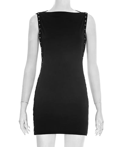 Eyelet Cut-Out Mini Dress