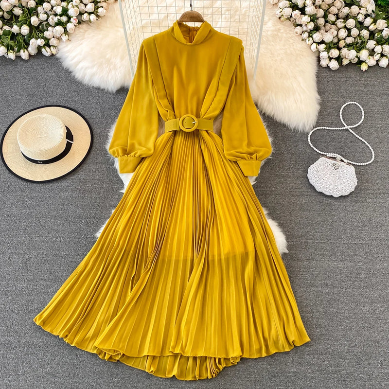 Pleated Taffeta Midi Dress | MzStar Fashion | view 4