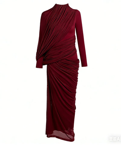 Modest Ruffle Knit Maxi Dress | MzStar Fashion