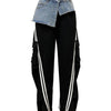 Striped Patchwork Straight Pants | MzStar Fashion | view 4