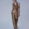 Mesh Sequin Halter Gown | MzStar Fashion