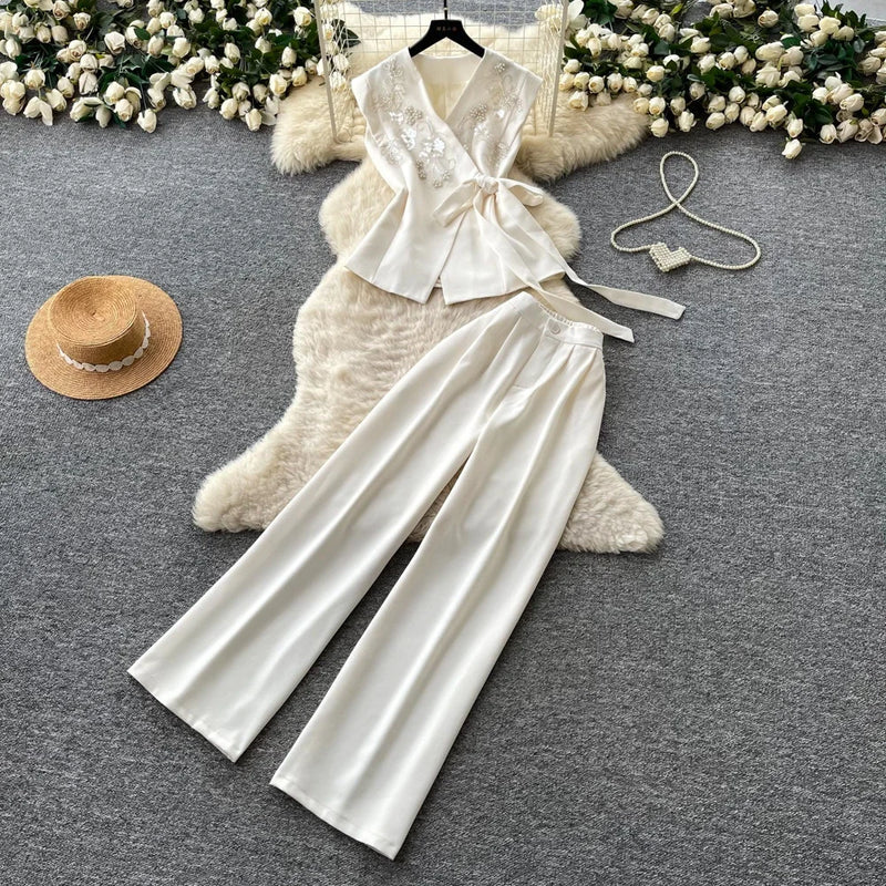 Button Vest & Pants Set | MzStar Fashion | view 2