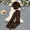 Notch Collar Top & Pants Set | MzStar Fashion