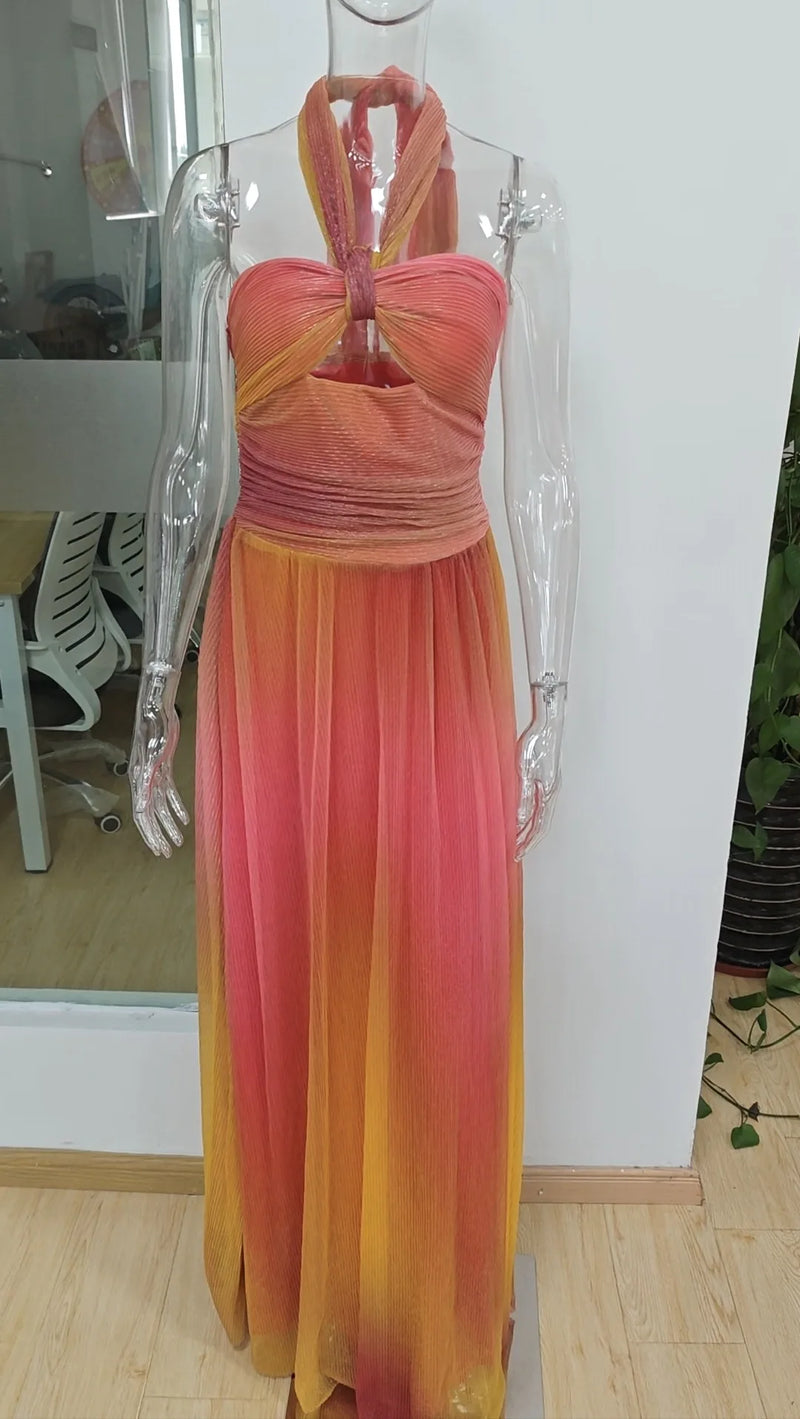 Halter Crop Top & Maxi Skirt Set | MzStar Fashion | view 5