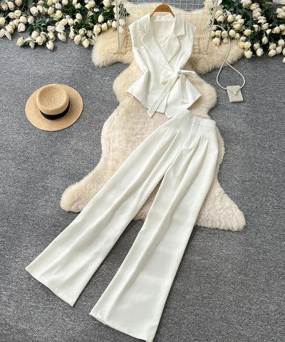 Sleeveless Knit Top & Pants Set