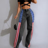 Printed Stretch Wide-Leg Jeans | MzStar Fashion | view 7