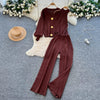 V-Neck Knit Three-Piece Set | MzStar Fashion | view 3