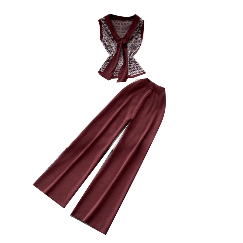 V-Neck Slim Two-Piece Set | MzStar Fashion | view 5