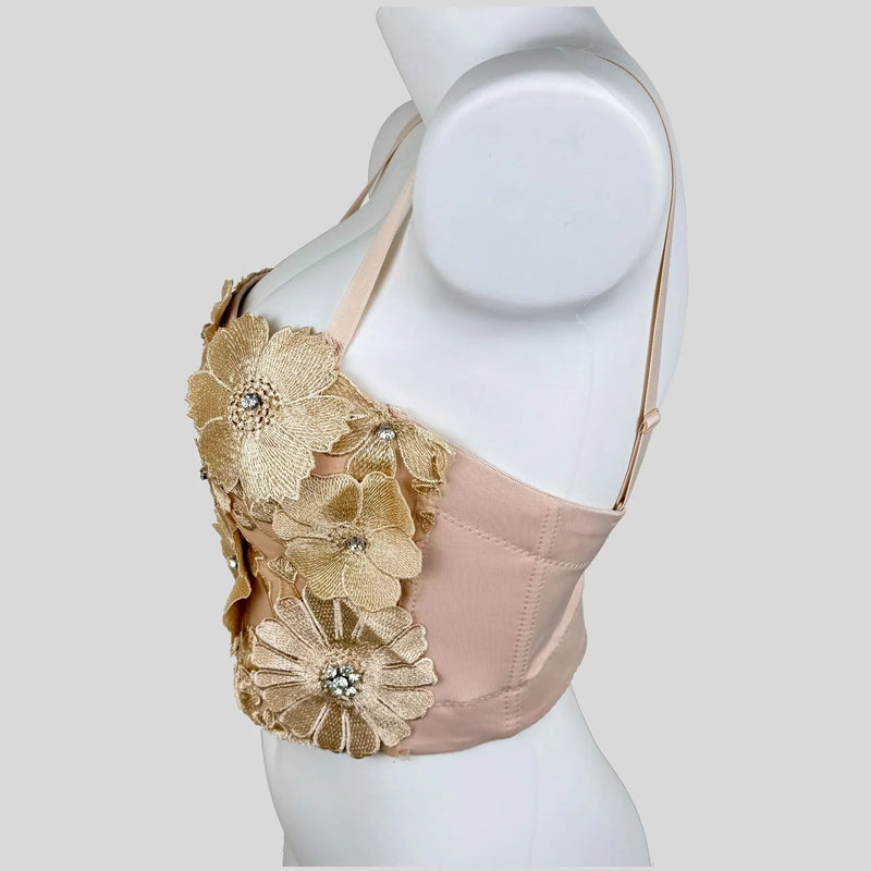 Rhinestone Flower Corset Top | MzStar Fashion | view 5