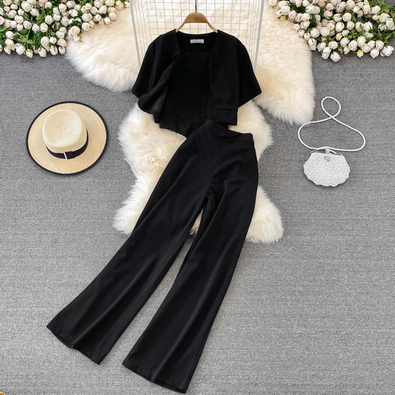 Chiffon Three-Piece Pants Set | MzStar Fashion | view 6