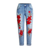 Embroidered Stacked Mom Jeans | MzStar Fashion | view 3