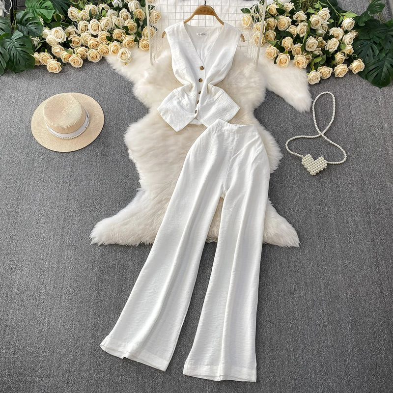 Sleeveless Vest & Trousers Set | MzStar Fashion | view 6