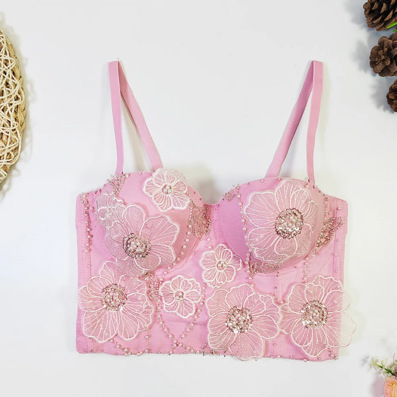 Lace Flower Bandeau Top | MzStar Fashion | view 5