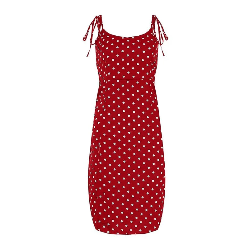 Polka Dot Pleated Sundress | MzStar Fashion | view 5