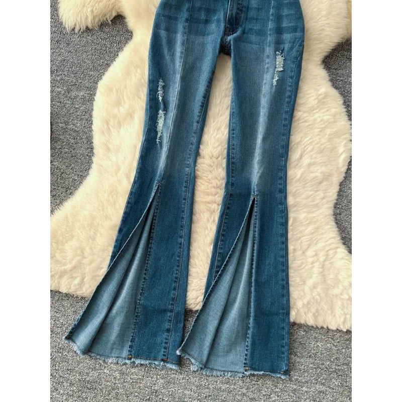 Retro High-Waist Slim Jeans | MzStar Fashion | view 4