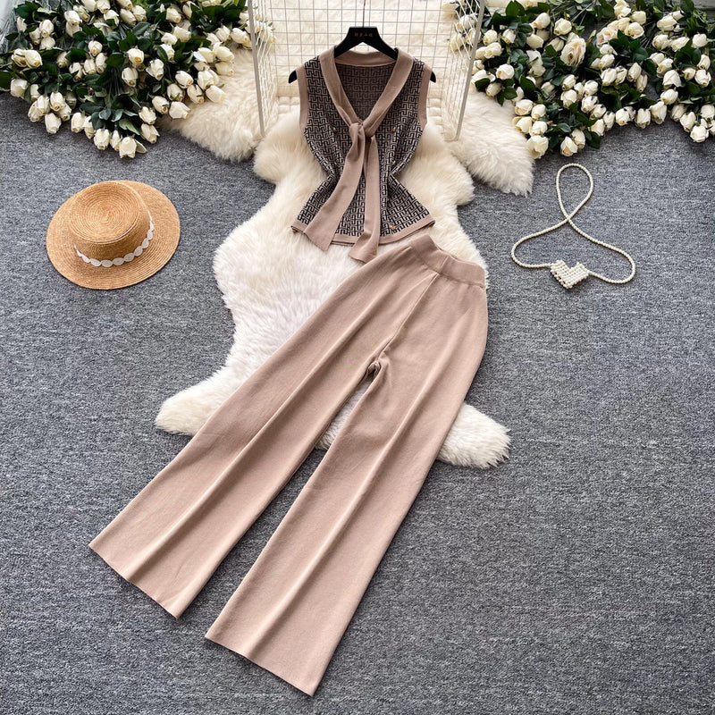 V-Neck Slim Two-Piece Set | MzStar Fashion | view 2