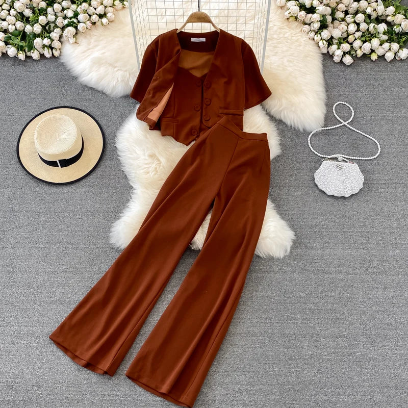 Chiffon Three-Piece Pants Set | MzStar Fashion | view 4