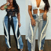 Color-Block Patchwork Loose Pants | MzStar Fashion