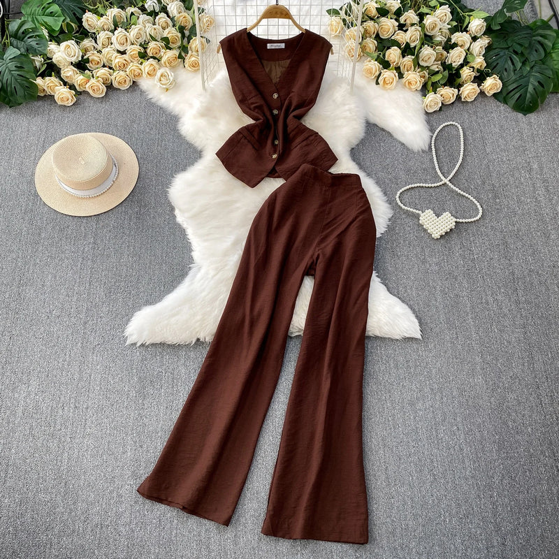 Sleeveless Vest & Trousers Set | MzStar Fashion | view 4