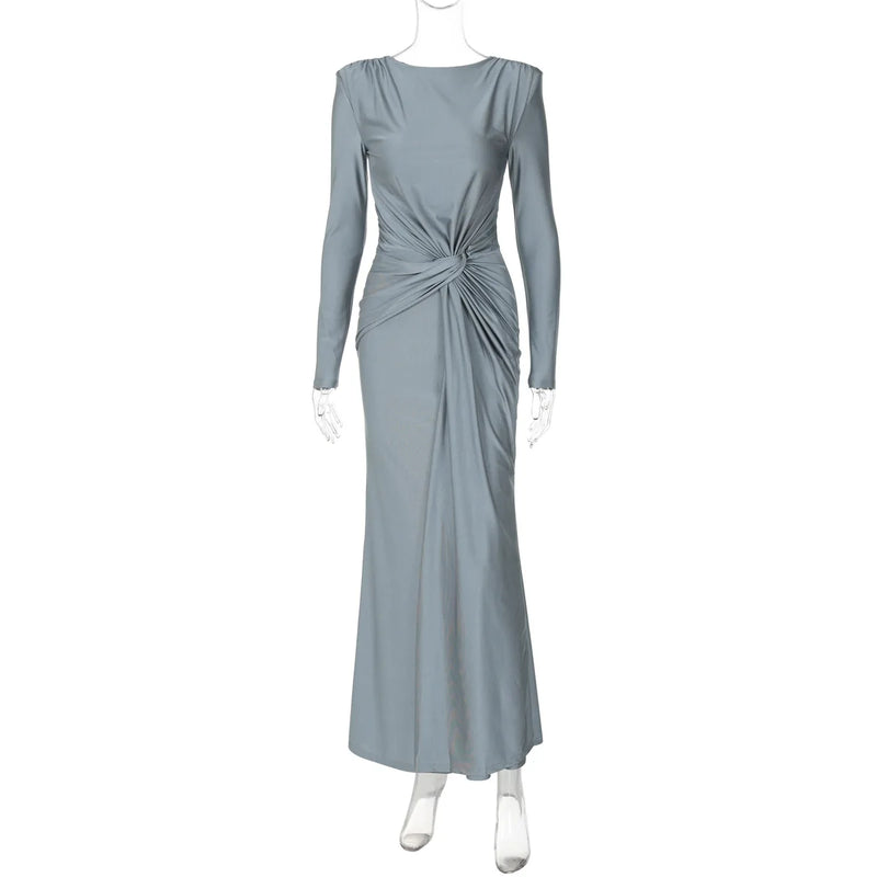 Round-Neck Bodycon Maxi Dress | MzStar Fashion | view 8