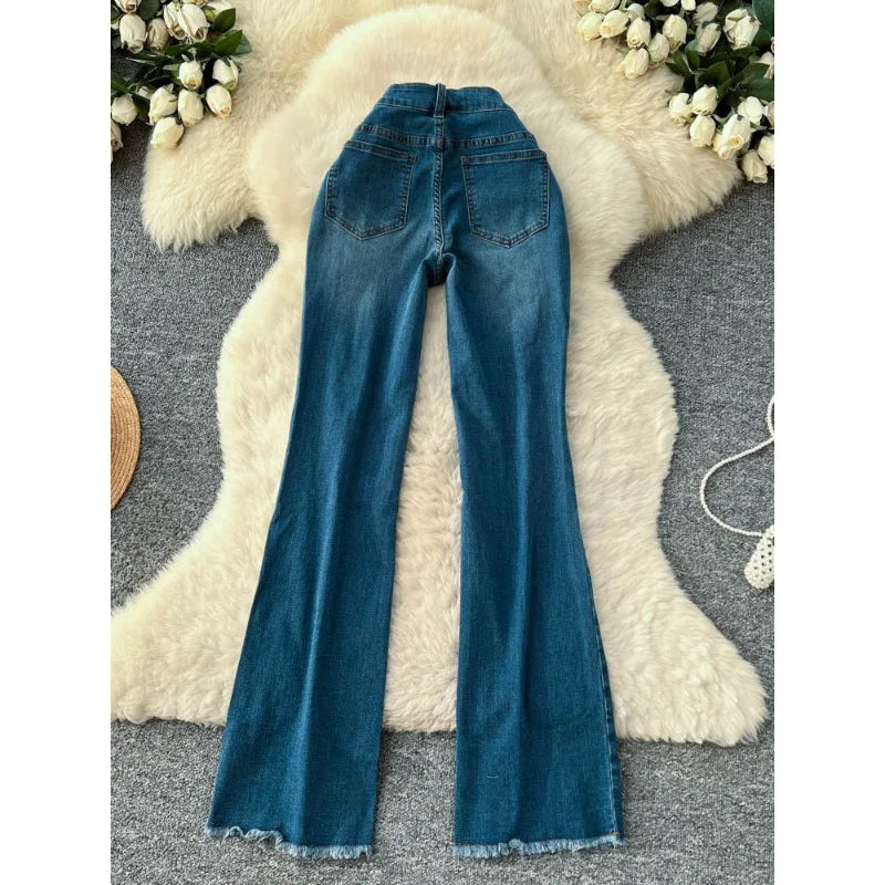 Retro High-Waist Slim Jeans | MzStar Fashion | view 5