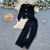 V-Neck Knit Three-Piece Set | MzStar Fashion | view 8