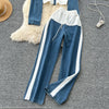 Denim Splice Lapel Coat Set | MzStar Fashion | view 5