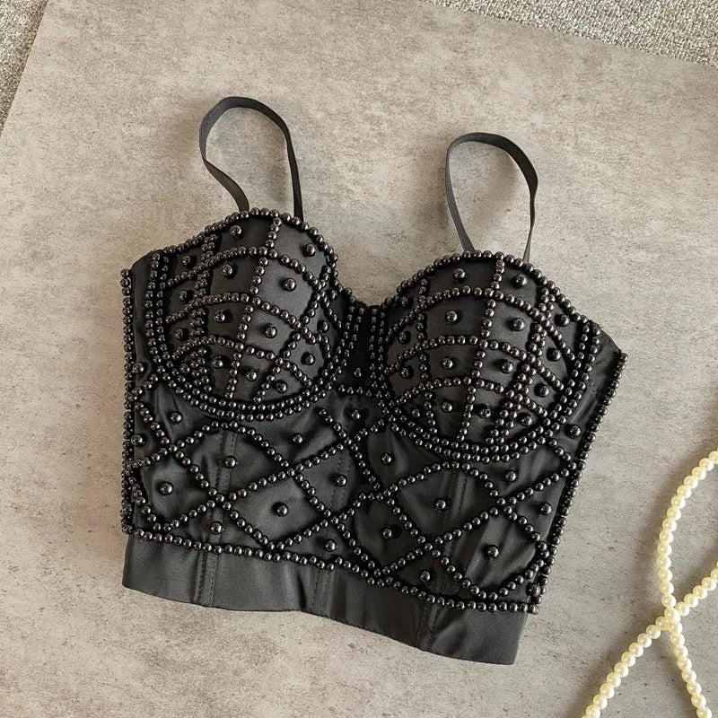 Pearl Bandeau Corset Top | MzStar Fashion | view 2