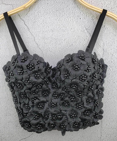 Beaded Flower Tube Top