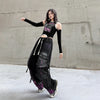 Graffiti Color-Block Denim Work Pants | MzStar Fashion | view 4