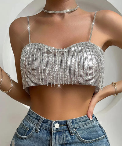 Chain Tassel Halter Top | MzStar Fashion