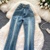 Vintage Print High-Waist Jeans | MzStar Fashion | view 2