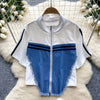 Denim Patchwork Shirt & Pants Set | MzStar Fashion | view 3