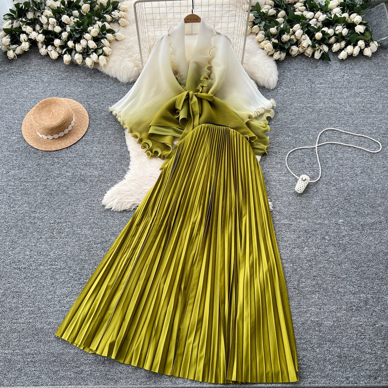 Tie-Dye Blouse & Midi Skirt Set | MzStar Fashion | view 3