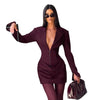 Ruched V-Neck Splice Mini Dress | MzStar Fashion | view 5