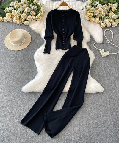 Plus-Size Knit Sweater Set