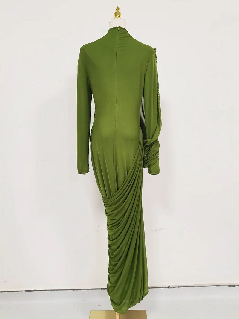 Modest Ruffle Knit Maxi Dress | MzStar Fashion | view 5