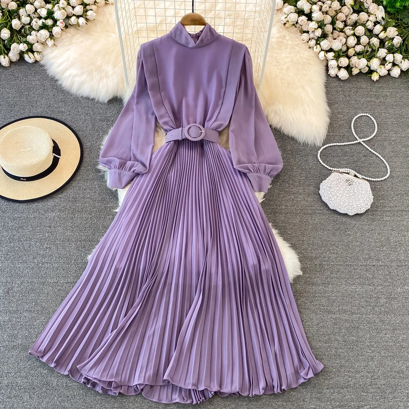 Pleated Taffeta Midi Dress | MzStar Fashion | view 5