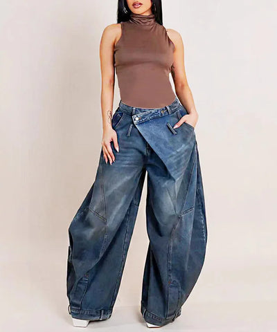 Retro Washed Loose Jeans